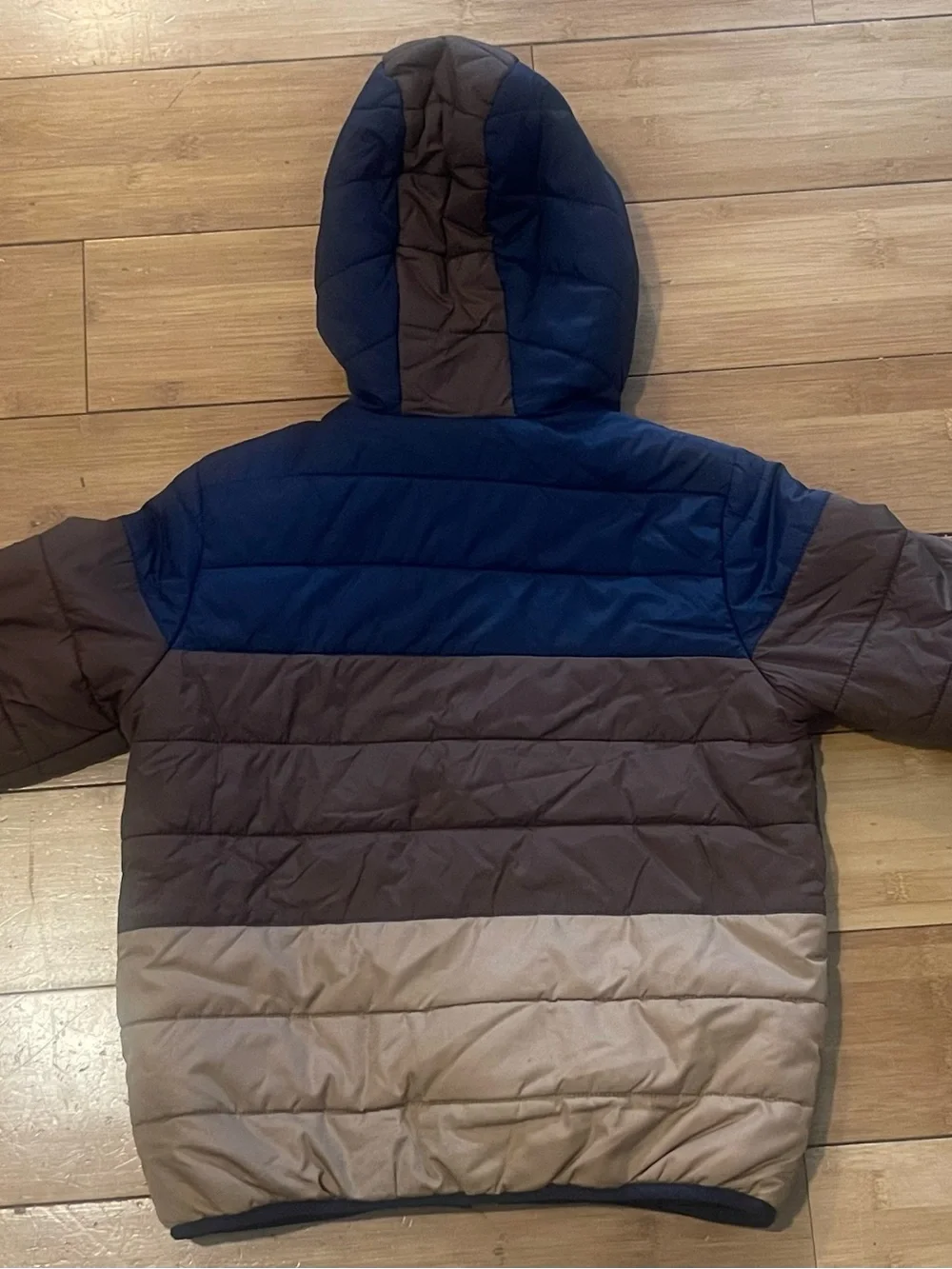 The Children's Place Boys Hooded Puffer Jacket Colorblock Size M 7/8